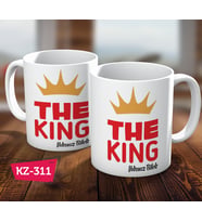 The Kıng İsimli Kişiye Özel Eşlere Hediye Kupa Bardak