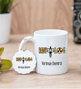 Radyolog Beyaz Kupa Bardak Ve Anahtarlık Set
