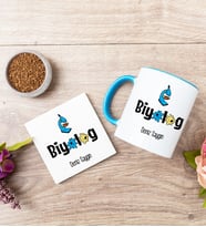 Biyolog Mavi Kupa Bardak Ve Bardak Altlığı Seti