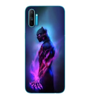 Black Panter Tasarım Süper Şeffaf Silikon Telefon Kılıfı Oppo Realmi C3