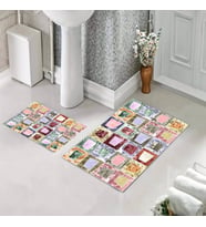 Banyo Halısı Ikili Klozet Takımı Kaymaz Tabanlı (60 xm x 100 cm + 40 cm x 60 cm) 