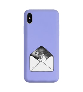 Iphone X Mektup Tasarımlı Mor Lansman Telefon Kılıfı