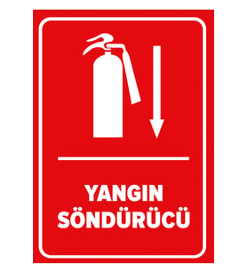 MIGNATIS - Yangın Söndürücü Aşağı Ok Levhası - Sac Malzeme 25x35cm