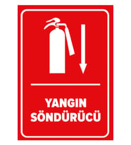 MIGNATIS - Yangın Söndürücü Aşağı Ok Levhası - Sac Malzeme 25x35cm