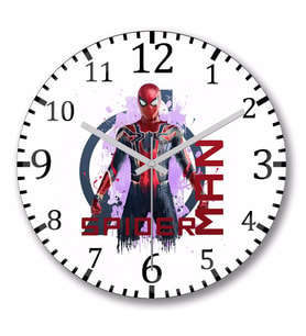 Avengers Spider Man Duvar Saati Bombeli Gercek Cam