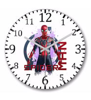 Avengers Spider Man Duvar Saati Bombeli Gercek Cam
