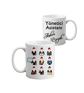 Yönetici Asistanı İsimli Kupa Bardak - Sekretere Hediye