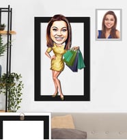 Kişiye Özel Bayan Karikatürlü 3D Ahşap Tablo 30x47 Model-6