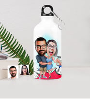 BK Gift Kişiye Özel Sevgililer Karikatürlü Metal Suluk 500 Ml  14