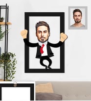 Kişiye Özel Patron Karikatürlü 3D Ahşap Tablo 30x47 Bay-3