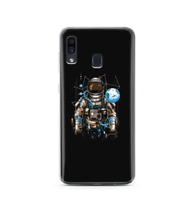 Uzay Astronot Tasarım Süper Şeffaf Silikon Telefon Kılıfı Samsung A30