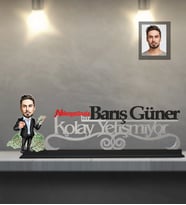 Kişiye Özel İş Adamı Karikatürlü Kolay Yetişmiyor Ahşap Biblo Bay-21