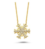 Kristal Kar Tanesi Gümüş Kolye wsn242 (Sarı)
