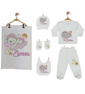 Pia Baby GL 2003 İsme Özel Ayıcıklı Battaniye Zıbın Set