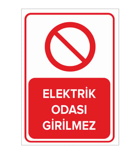 MIGNATIS - Elektrik Odası Girilmez Levhası - Sac Malzeme 35x50cm