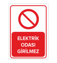 MIGNATIS - Elektrik Odası Girilmez Levhası - Sac Malzeme 35x50cm