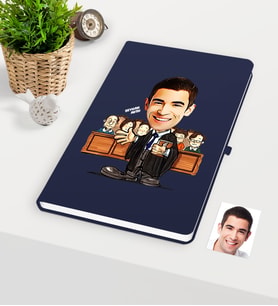 BK Gift Kişiye Özel Bay Avukat Karikatürlü Lacivert Defter - 2