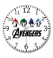 Avengers Duvar Saati Bombeli Gercek Cam