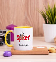 Spiker Ahşap Altlıklı Mumlu Sarı Kupa Bardak