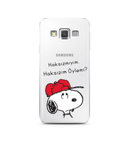 Snoopy Tasarımlı Süper Şeffaf Silikon Telefon Kılıfı Samsung A3 (2015)