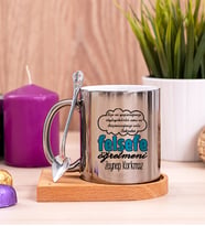 Felsefe Öğretmeni Ahşap Altlıklı Silver Kupa Bardak