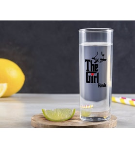 BK Gift Kişiye Özel Renkli Baskılı The Girl Tasarımlı Vodka Bardağı-1 (Beyaz)