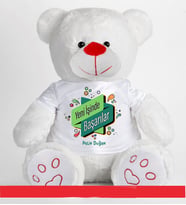Kişiye Özel Yeni İşinde Başarılar Temalı Peluş Ayıcık 50cm 81876 (Beyaz)