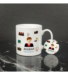 Avukat Kupa Bardak ve Anahtarlık Set 004