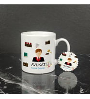 Avukat Kupa Bardak ve Anahtarlık Set 004