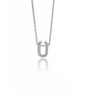 Söğütlü Silver Gümüş üç boyutlu Ü harfİ kolye