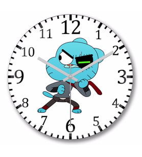 Gumball Watterson  Duvar Saati Bombeli Gercek Cam