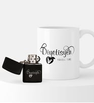 BK Gift Kişiye Özel Diyetisyen Temalı Çakmak ve Kupa Seti - 1