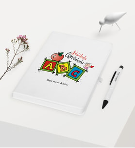 BK Gift Kişiye Özel Anaokulu Öğretmeni Temalı Beyaz Defter Kalem Hediye Seti - 1