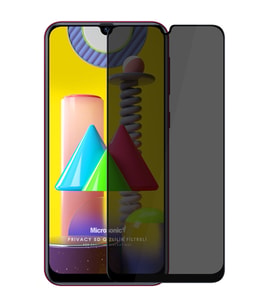 Microsonic Samsung Galaxy M21 Privacy 5D Gizlilik Filtreli Cam Ekran Koruyucu Siyah