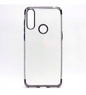 Alcatel 3X 2019 Kılıf Zore Dört Köşeli Lazer Silikon Kılıf (Siyah)
