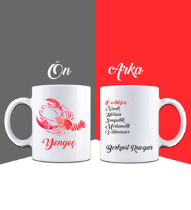 Kişiye Özel Yengeç Burcu Kupa Bardak 85937