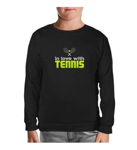 Tenis - In Love With Siyah Çocuk Sweatshirt