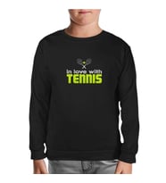 Tenis - In Love With Siyah Çocuk Sweatshirt