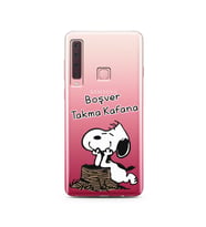 Snoopy Tasarımlı Süper Şeffaf Silikon Telefon Kılıfı Samsung A9 (2018)  