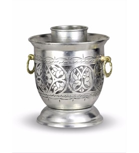 Kalın Kalay Kaplama Keski İşlemeli Bakır  Ehli Keyf Rakı Şişelik 