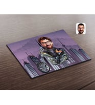 BK Gift Kişiye Özel Erkek Motorcu Karikatürlü Ahşap Puzzle-4