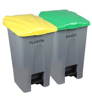 Safell Pedallı Kağıt Plastik Ayrıştırma Kovası - Ayrıştırma Konteyneri
