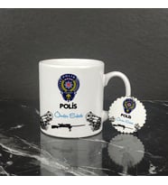 Polis Kupa Bardak ve Anahtarlık Set 001