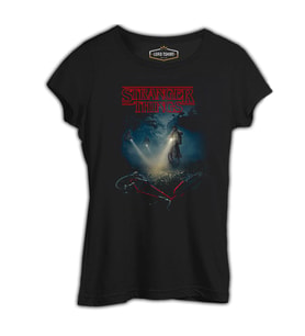 Stranger Things - Bicycle Siyah Kadın Tshirt