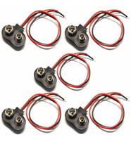 5 Adet - 9V Pil Başlığı Bağlantı Kablosu Jack Soket 9Volt Arduino