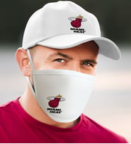NBA Miami Heat Beyaz Şapka ve Yıkanabilir Maske Seti (Model 1)