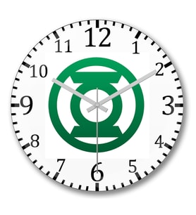 Green Lantern Duvar Saati Bombeli Gercek Cam