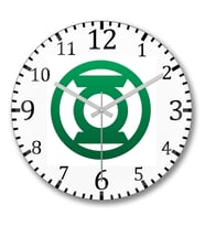 Green Lantern Duvar Saati Bombeli Gercek Cam