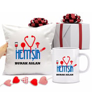 Hemşir Kupa Bardağı ve Yastığı Hediye Seti (Model 1)