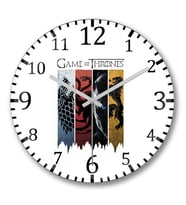 Game of Thrones Houses Duvar Saati Bombeli Gercek Cam